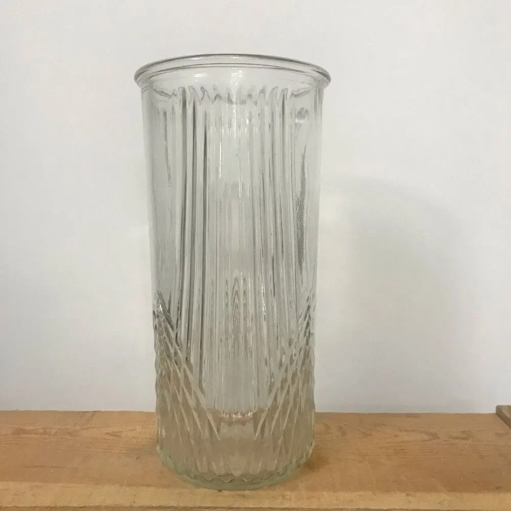 Vintage Hoosier Clear Glass Ribbed Vase 4080-A 31‎